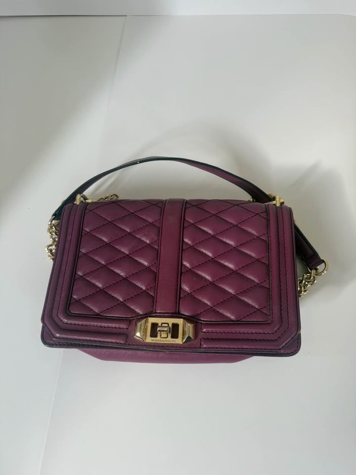Rebecca Minkoff Quilted Leather Crossbody Bag – Burgundy - photo 4