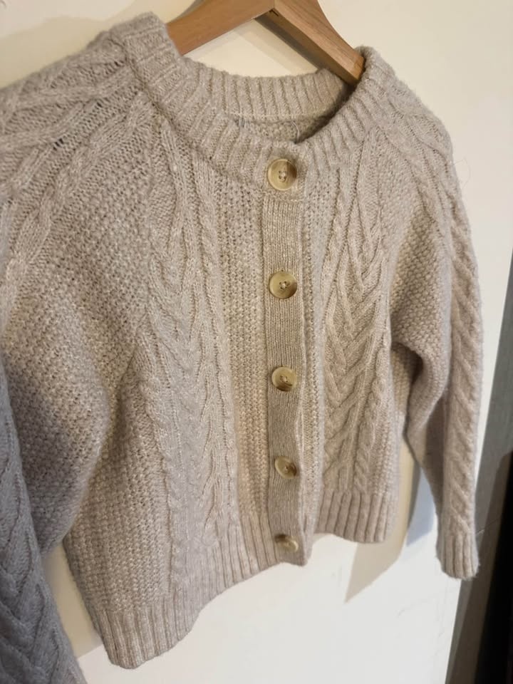 Cable Knit Button Cardigan - size M - photo 2