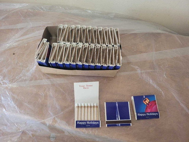 Merry Christmas Happy Holidays 49 new Match Book name tag Eddy
