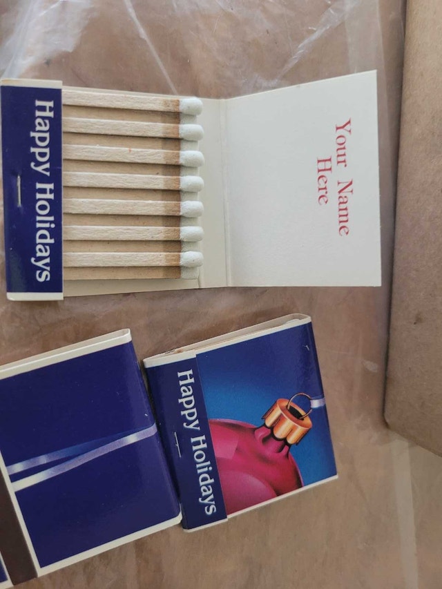 Merry Christmas Happy Holidays 49 new Match Book name tag Eddy - photo 2