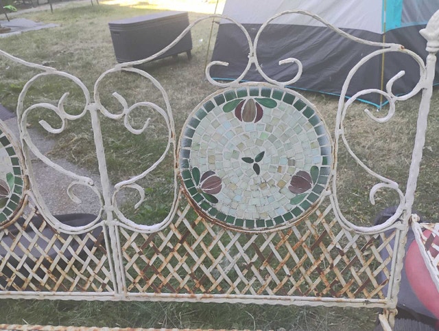 Rare Vintage French Country White Wrought Iron Mosaic - photo 4