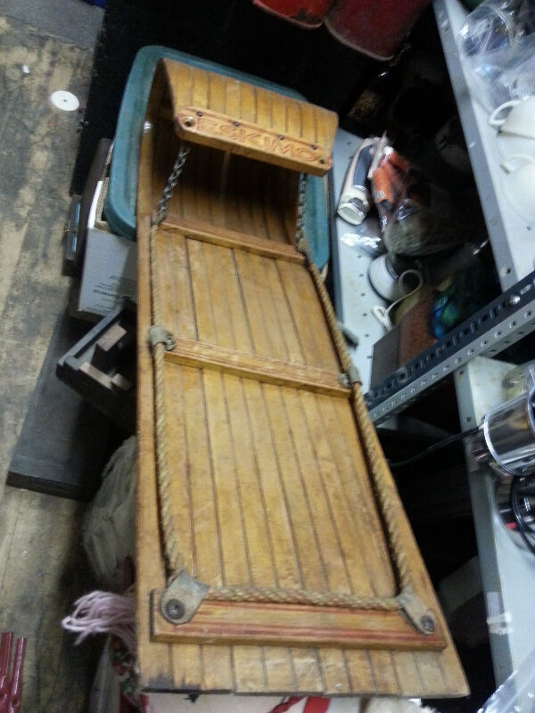 Antique Eskimo Lund Child Toboggan Sled Preston