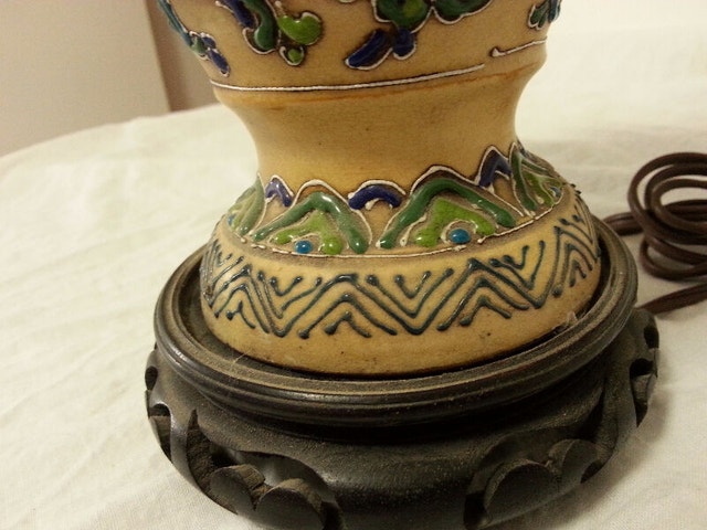 Antique Satsuma Family Porcelain Vase Lamp - photo 5