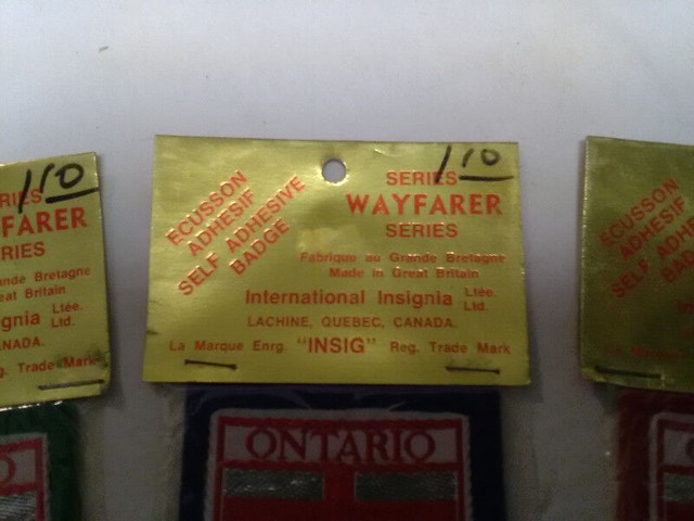 New Old Vintage Ontario Material Badge Pach Blue Red Green - photo 3