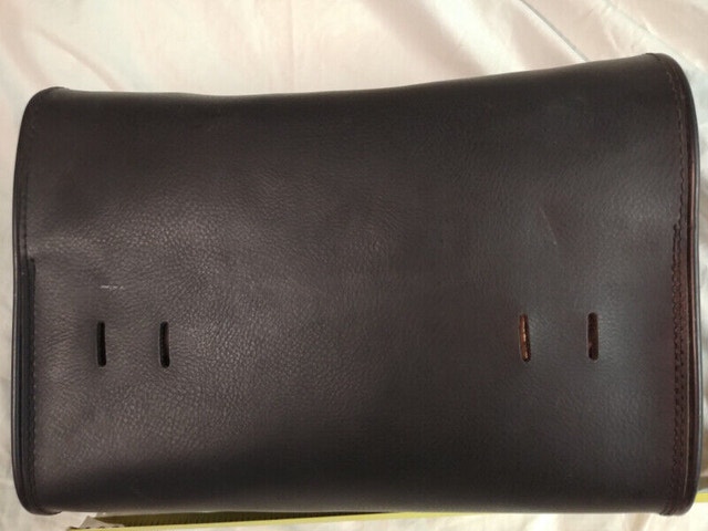 NEW Handle Bar LEATHER Velcro SADDLE BAG Motorcycle tool Pouch - photo 3