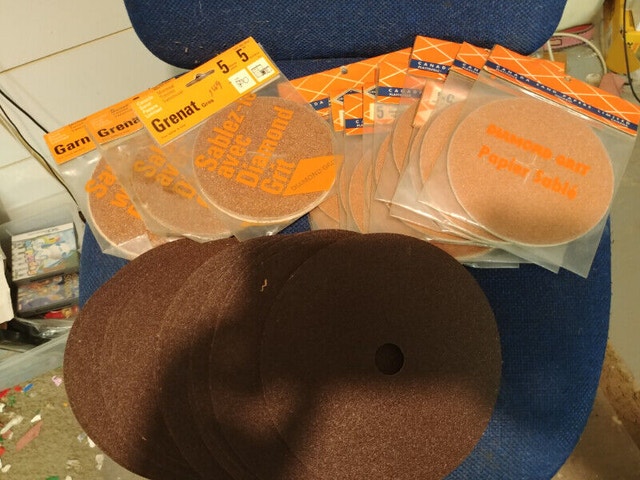84 sheet coarse 7" 60 grit medium Drill sand paper 5, 51/4,