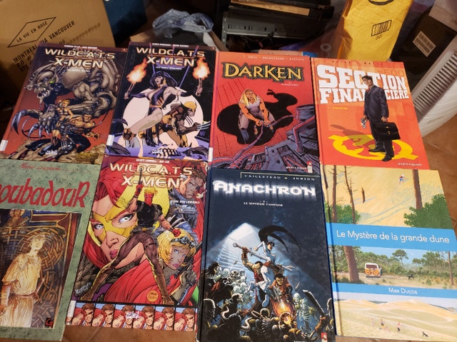 9 French Hard cover Comic books X man Tintin