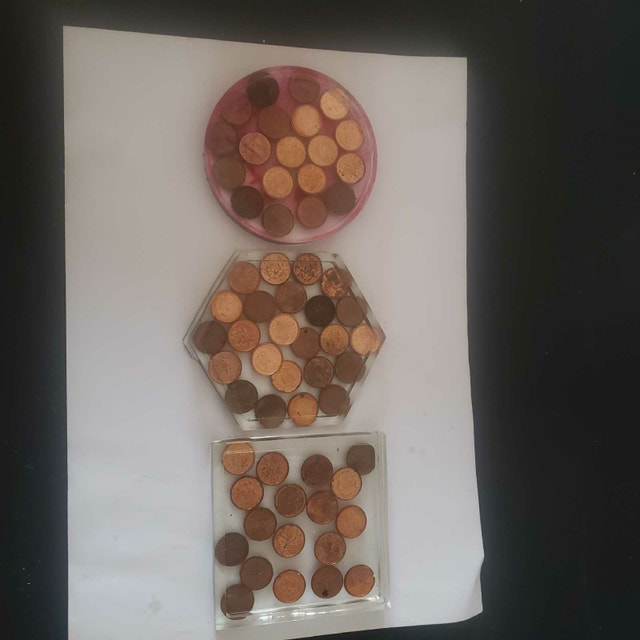 COPPER PENNY TABLE COSTER CHANGE PLATE