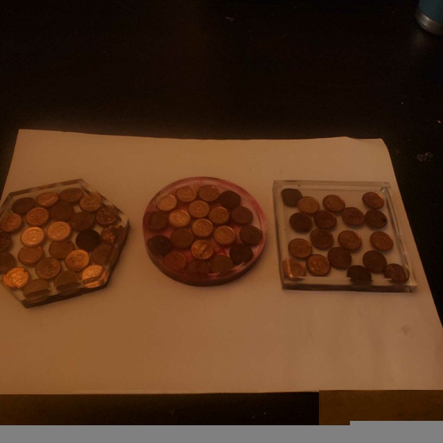 COPPER PENNY TABLE COSTER CHANGE PLATE - photo 5