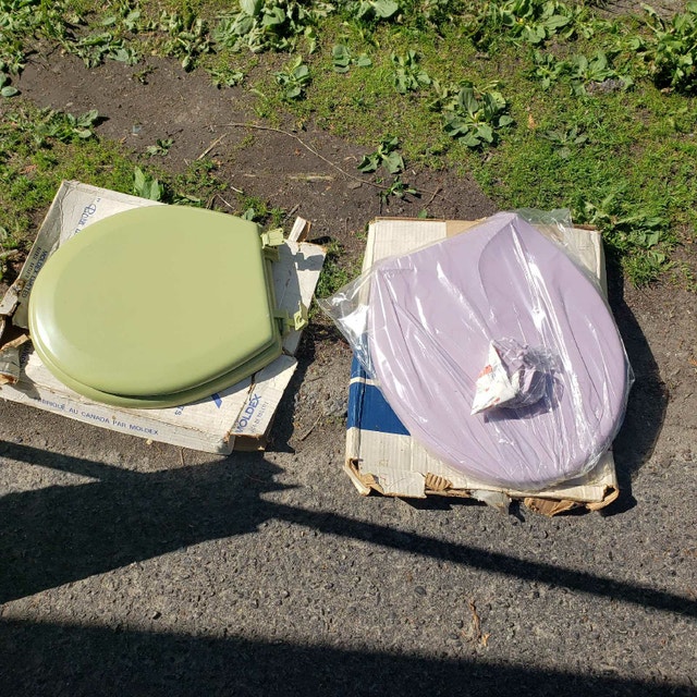 NEW Vintage Wood Color Toilet Seat aquamarine violet sea mist