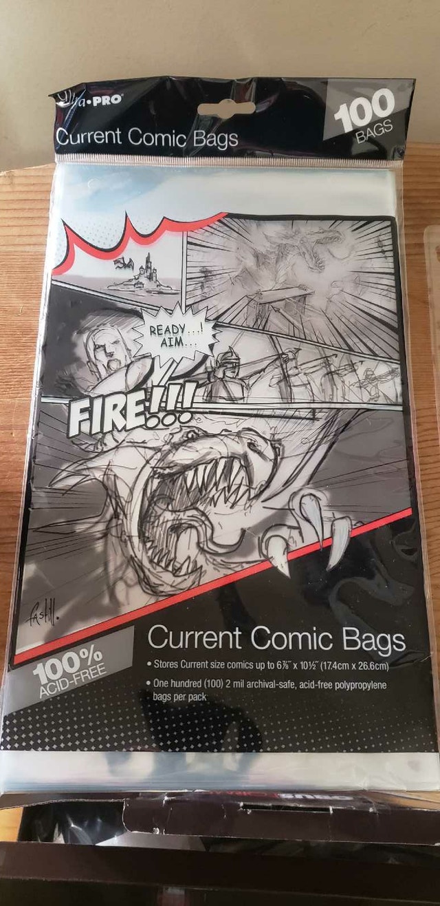 100 New Comic Bags and 100 New Comic Boards Current size Up for