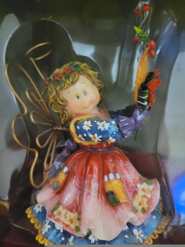 NEW Floral Flower Garden Angel Christmas stocking Holder Hanger - photo 2