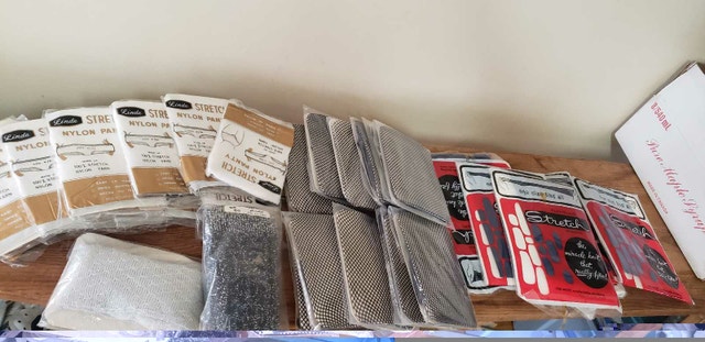 Lot VINTAGE NYLON PANTY GOGO SOCKS BLACK FISH NET STOCKING