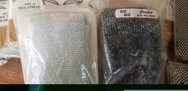 Lot VINTAGE NYLON PANTY GOGO SOCKS BLACK FISH NET STOCKING - photo 3
