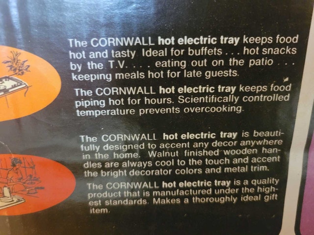 Vintage Cornwall Yellow Electric Table Hot Plate Tray - photo 3
