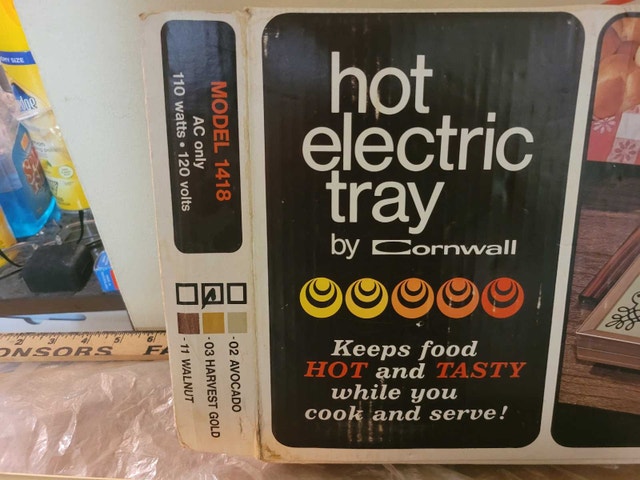 Vintage Cornwall Yellow Electric Table Hot Plate Tray - photo 5