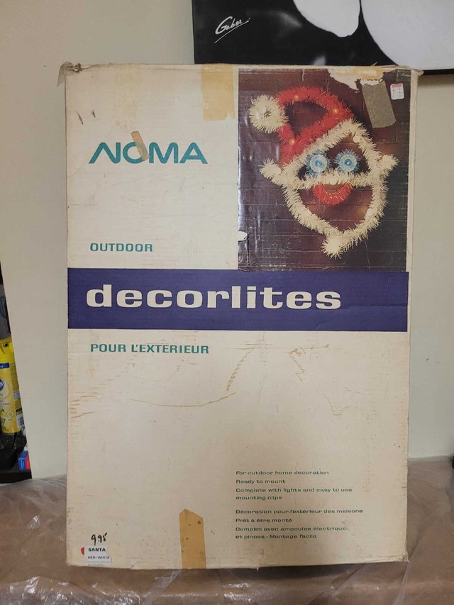 NEW Rare Noma Electric Santa lighted Face Christmas ornament