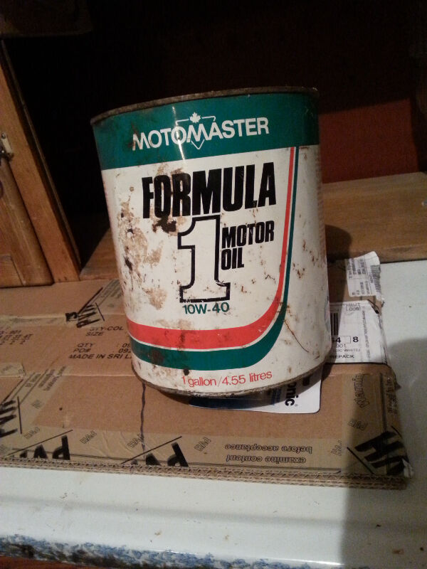 Rare Vintage 1 gallons MotoMaster Formula 1 10w40 motor oi