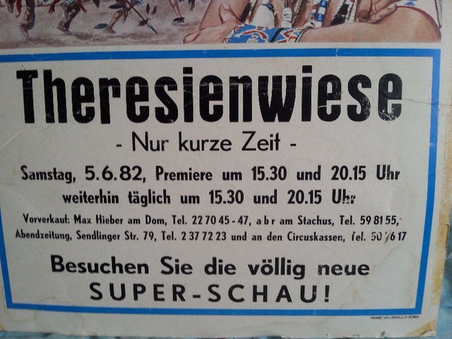1982 German Circus Banner advertising Gerd Siemoneit Barum poste - photo 2