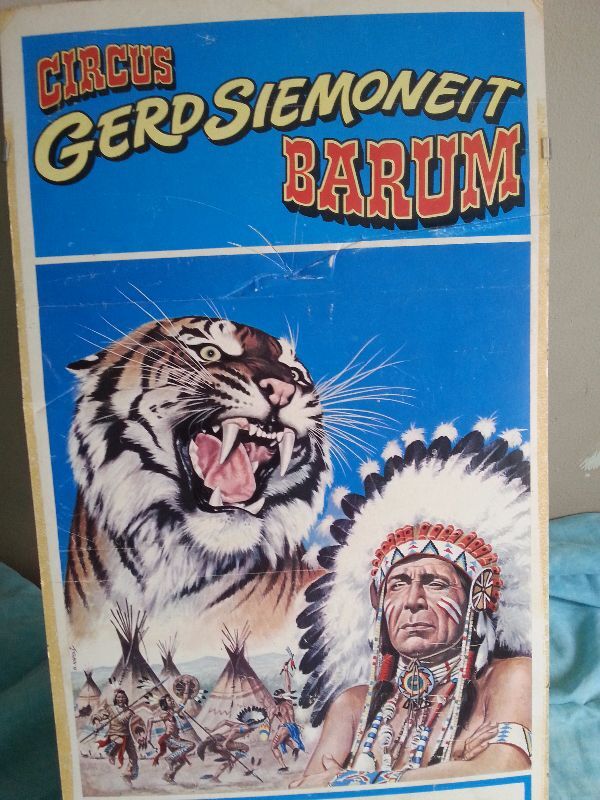 1982 German Circus Banner advertising Gerd Siemoneit Barum poste - photo 3