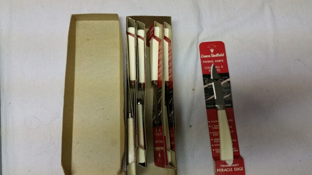 8 Vintage New Crown Sheffield Paring Knives