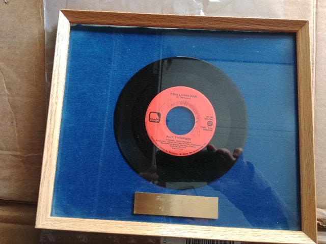 1982 Autograph Framed Rick Thomson 45 rp Record