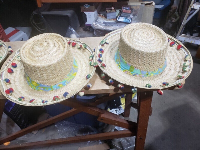 New Vintage Hand Made Straw Hat Mexico