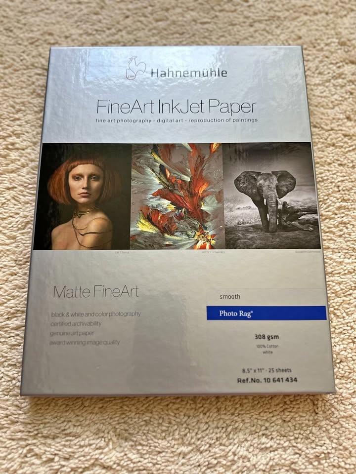 Hahnemuhle Photo Rag 308gsm 8.5x11" - 12 sheets