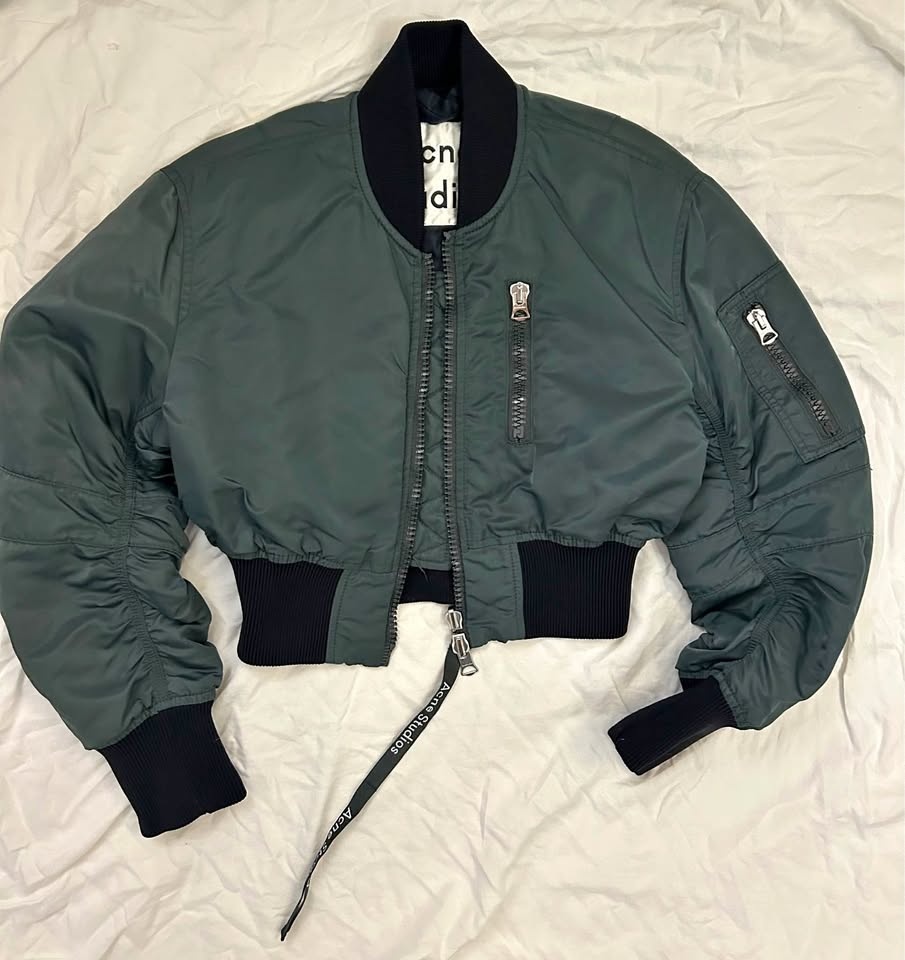 acne studios reversible cropped bomber jacket