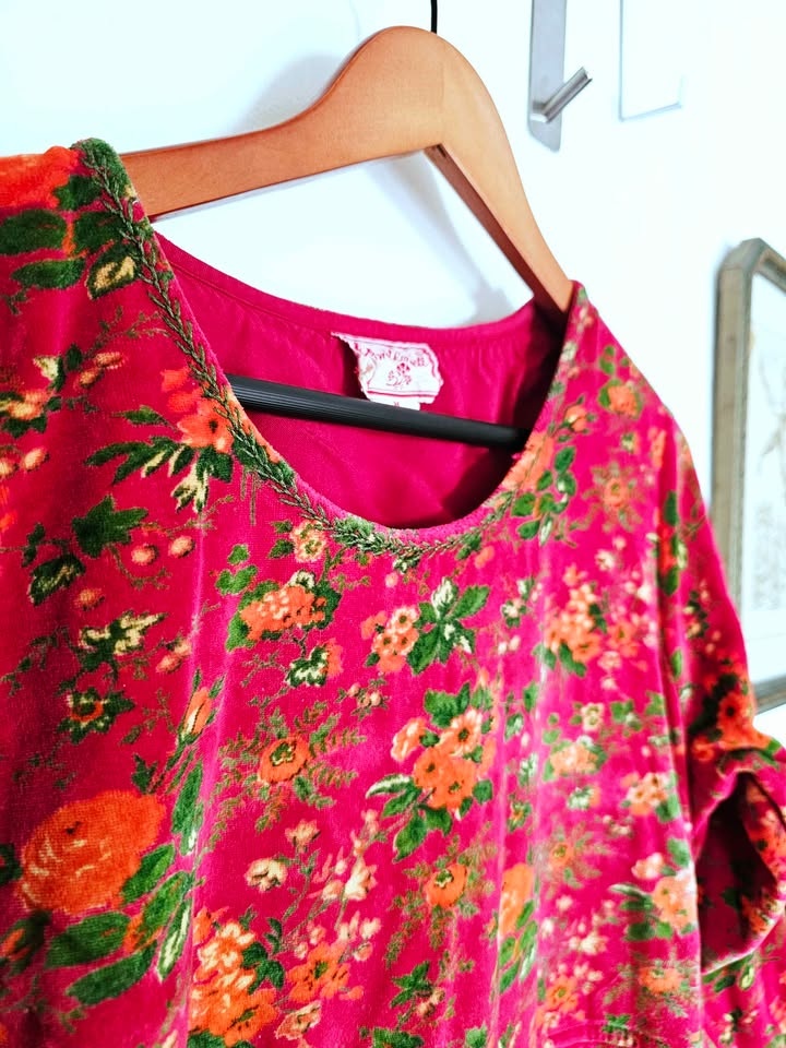 90s Velvet Floral April Cornell Dress - photo 4