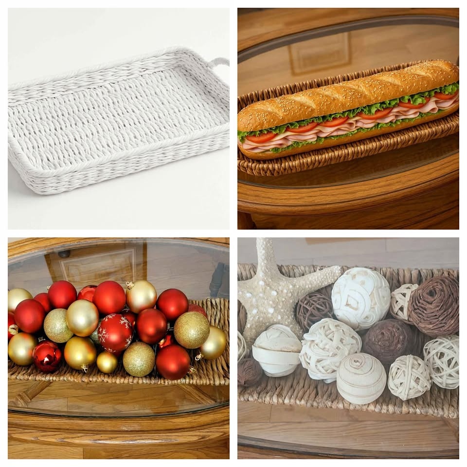Woven Elongated Rectangular Basket