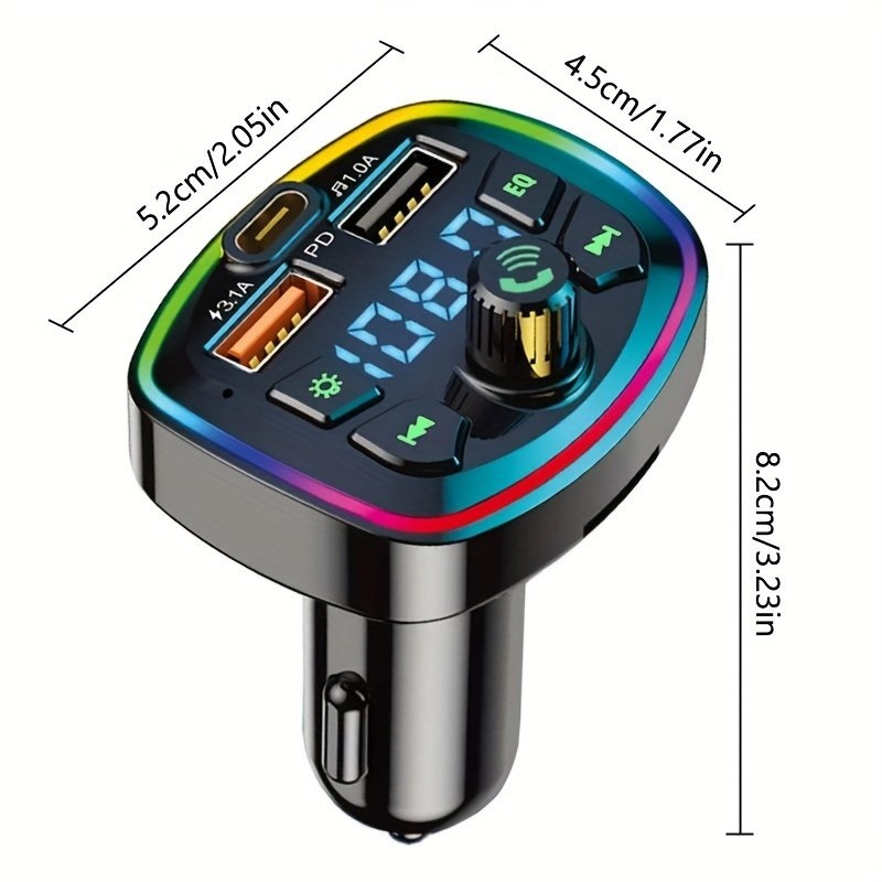 Car Fast Charger with FM Transmitter and Bluetooth - photo 3