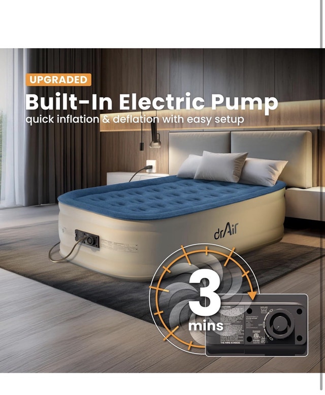 Brand New - Twin Air Mattress with Built-in Pump - photo 4