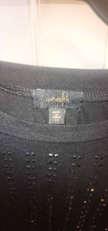 Women's black stud embellished top - photo 2