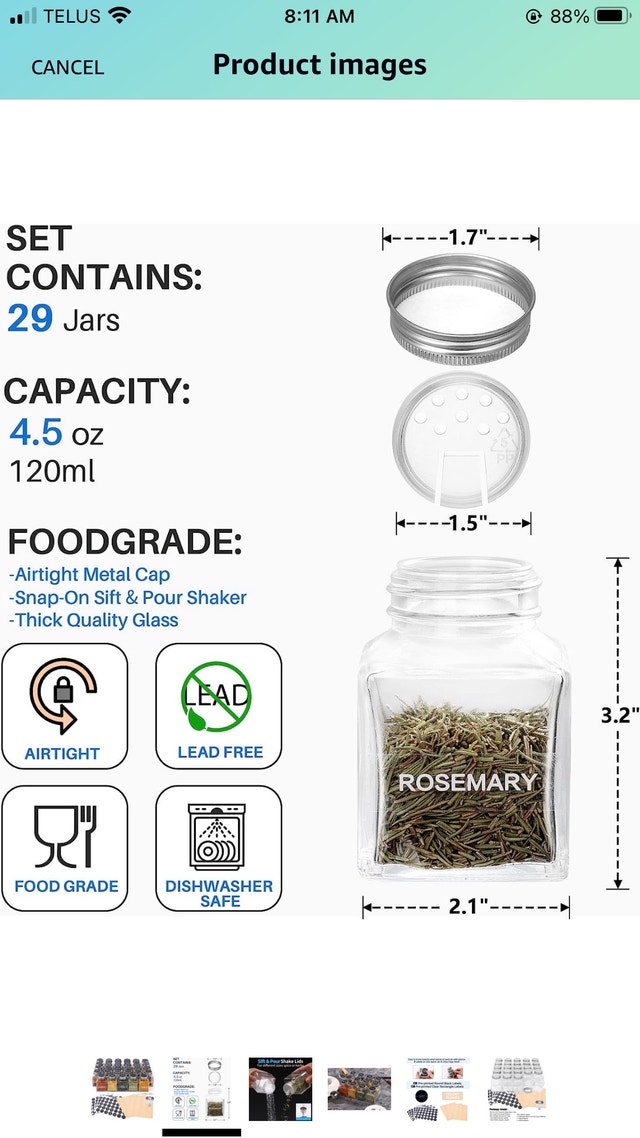 New- glass spice jars x 9 - photo 3