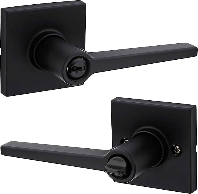 Daylon Matte Black Front Door Handle with Lock