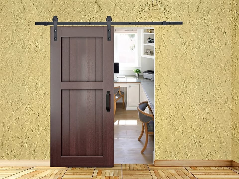 CAL HOME Sliding Barn Door Hardware 8 ft Dark-CT