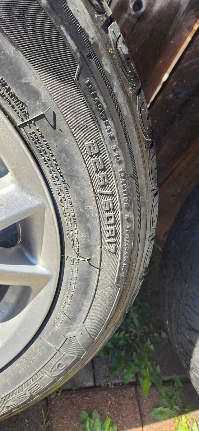 225/60R17 Firestone Destination Winter tires on Nissan Rims