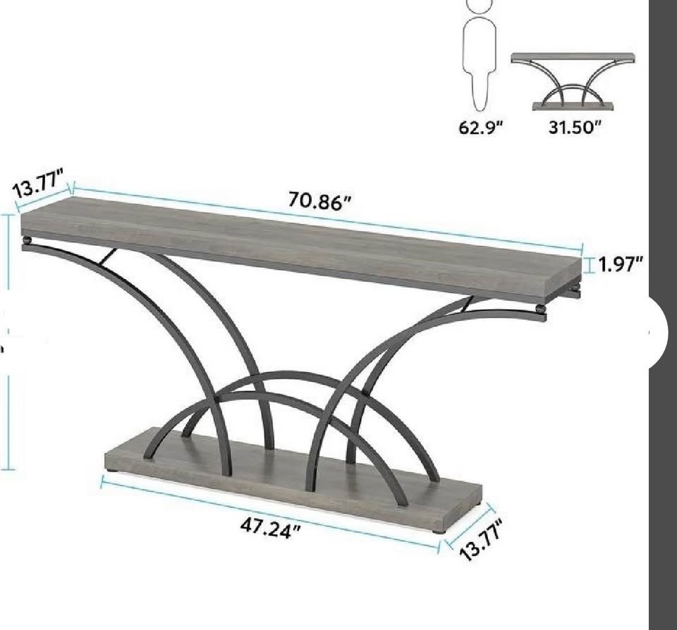 NEW Sleek 71" Mid-Century Console Table – Open Box - photo 2