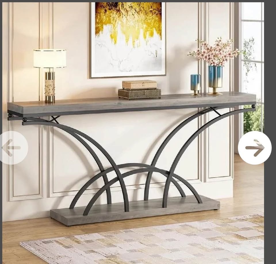 NEW Sleek 71" Mid-Century Console Table – Open Box - photo 3