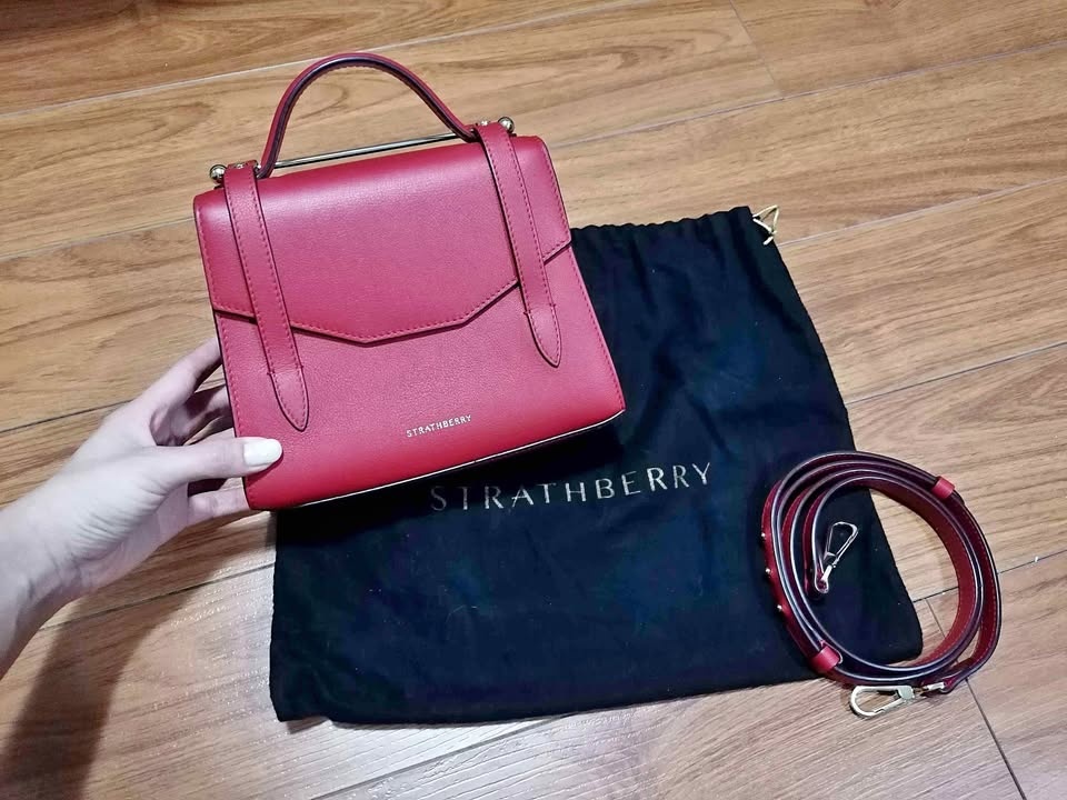 Strathberry Red Allegro Mini Bag
