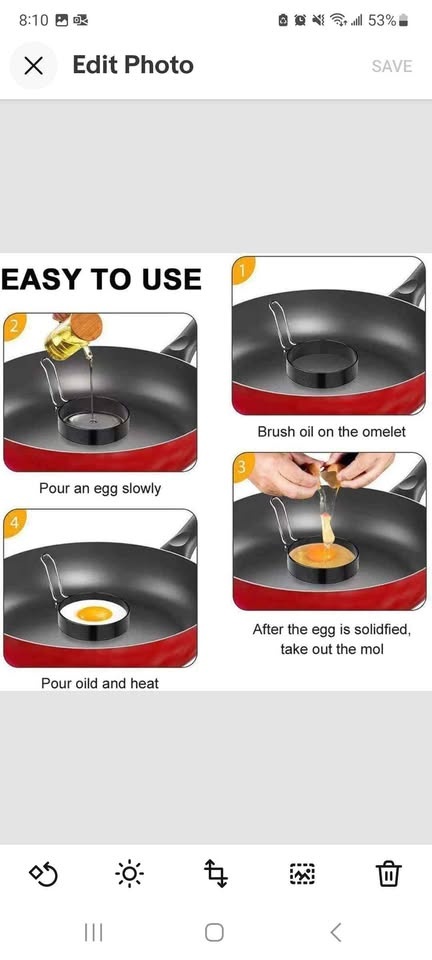 Nonstick Round Pancake Egg Rings, Set of 4+2 Pack 1 - photo 2