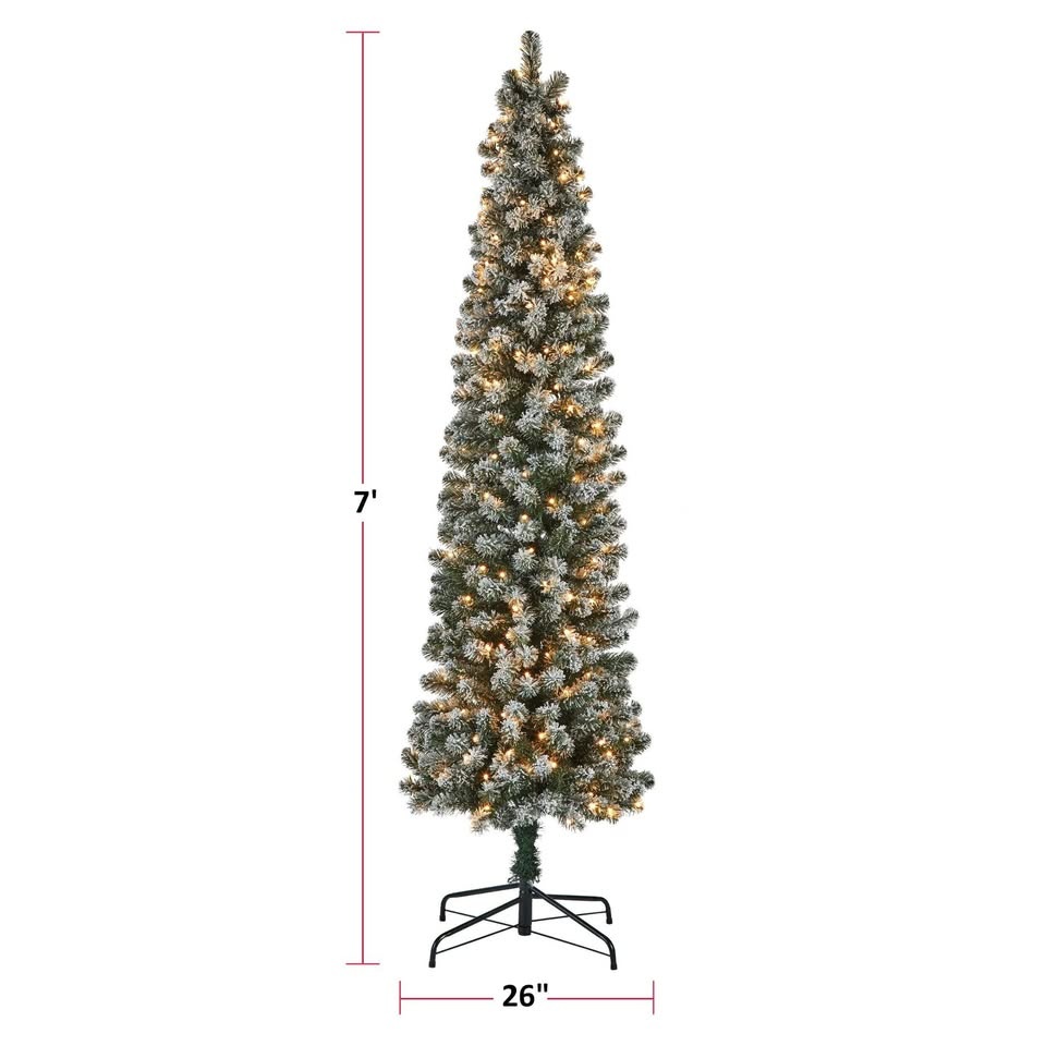 Pre-Lit Bennett Pencil Christmas Tree, 7ft - photo 4