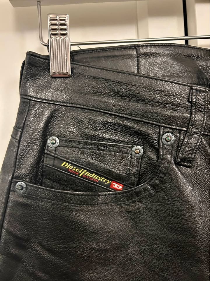 Y2K vintage Diesel leather jeans