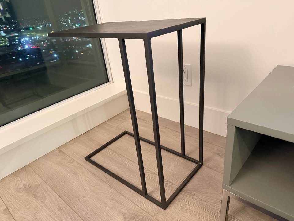 CB2 Mill C Side Table – Modern Metal Base, Slim Profile - photo 2