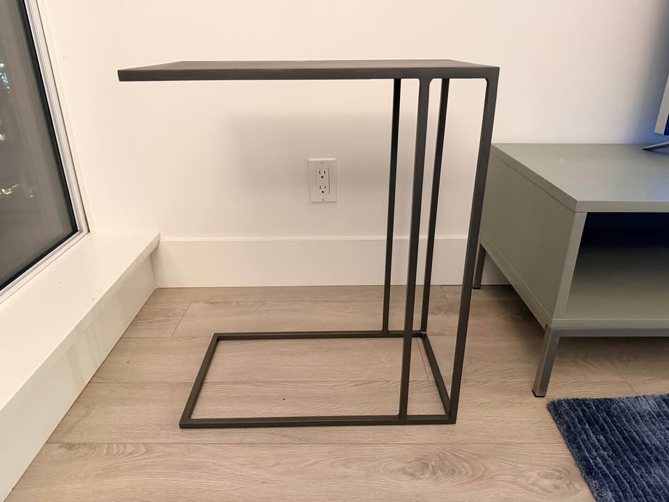 CB2 Mill C Side Table – Modern Metal Base, Slim Profile - photo 3