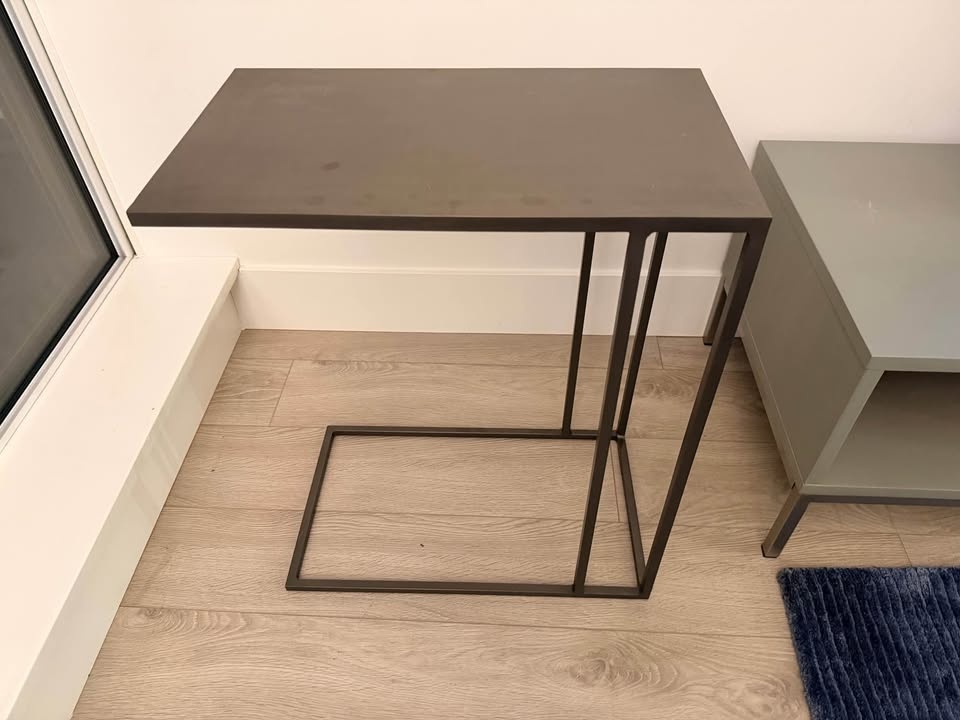 CB2 Mill C Side Table – Modern Metal Base, Slim Profile - photo 4