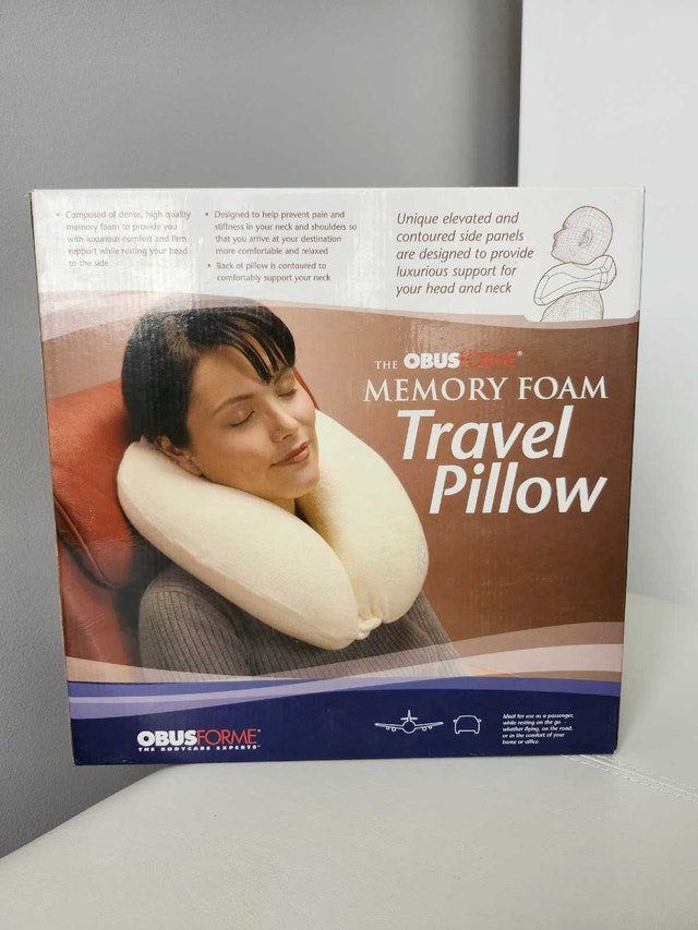 The ObusForme Memory Foam Travel Neck Pillow NEW
