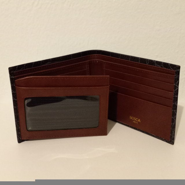 Bosca Crocco Bifold Wallet w/ Card ID Flap NEW - photo 4