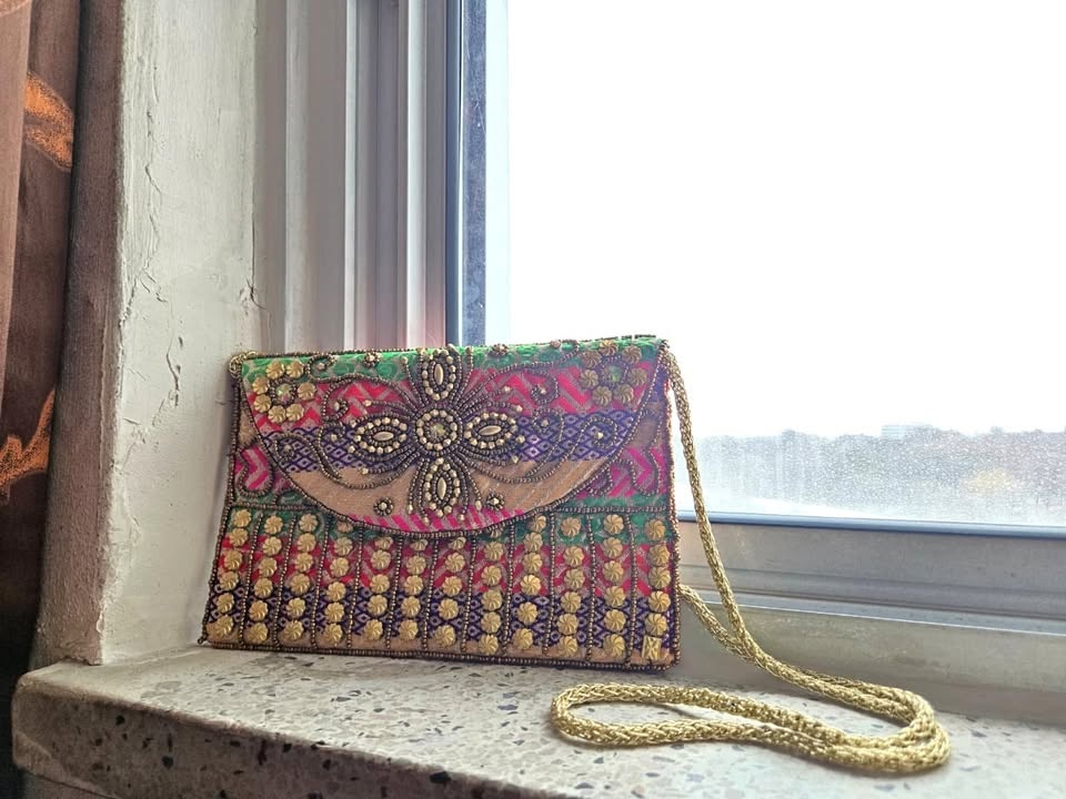 Beautiful Handmade Indian Embroidered Clutch Bag